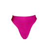 The Pearl Shimmer High Waist Bikini Bottom - Pink