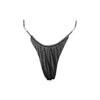 The Pearl Shimmer String Bikini Bottom - Black