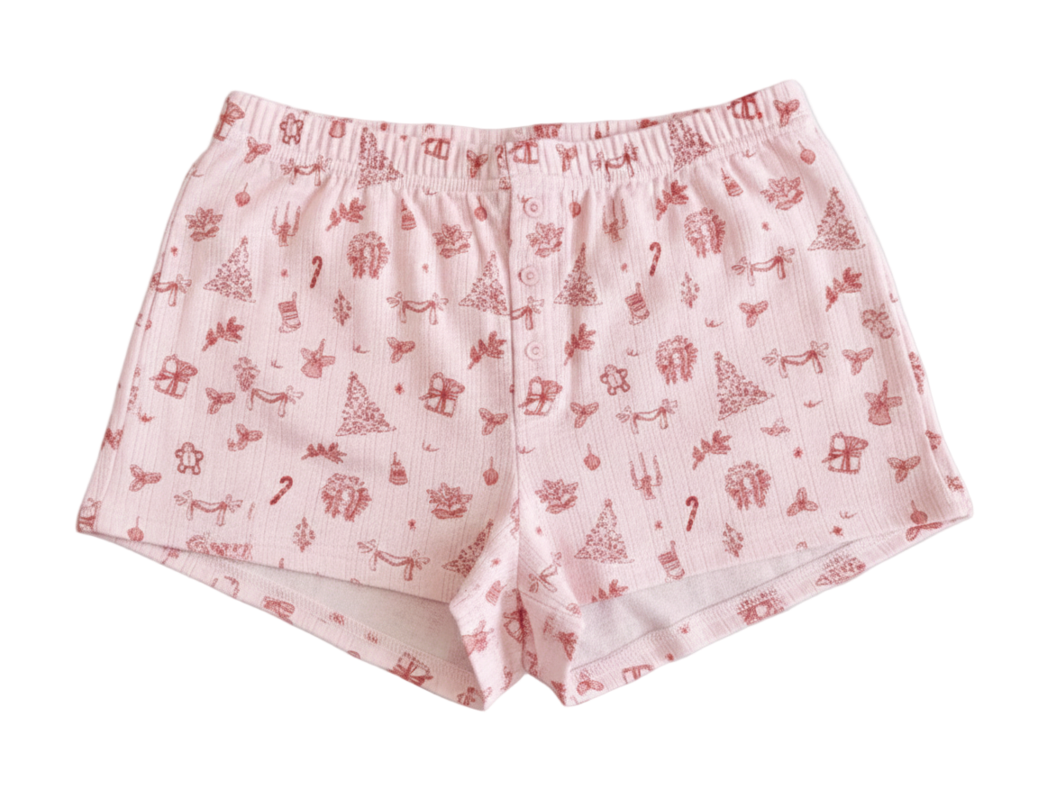 Pinkmas  Rib Pajama Shorts