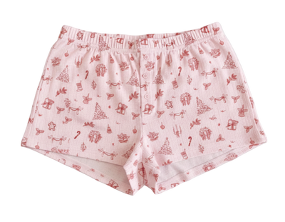 Pinkmas  Rib Pajama Shorts