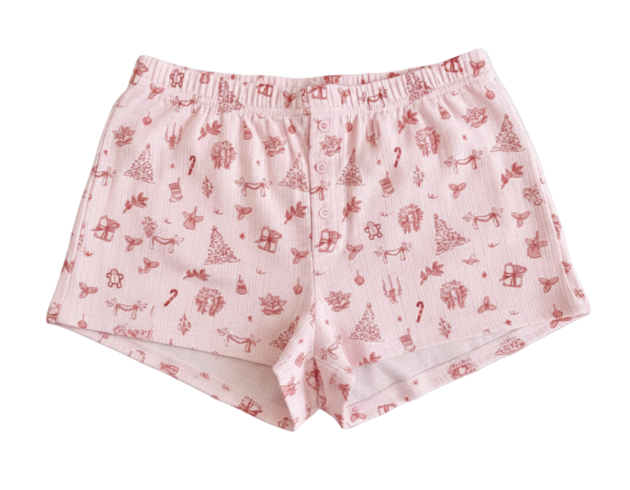 Pinkmas  Rib Pajama Shorts