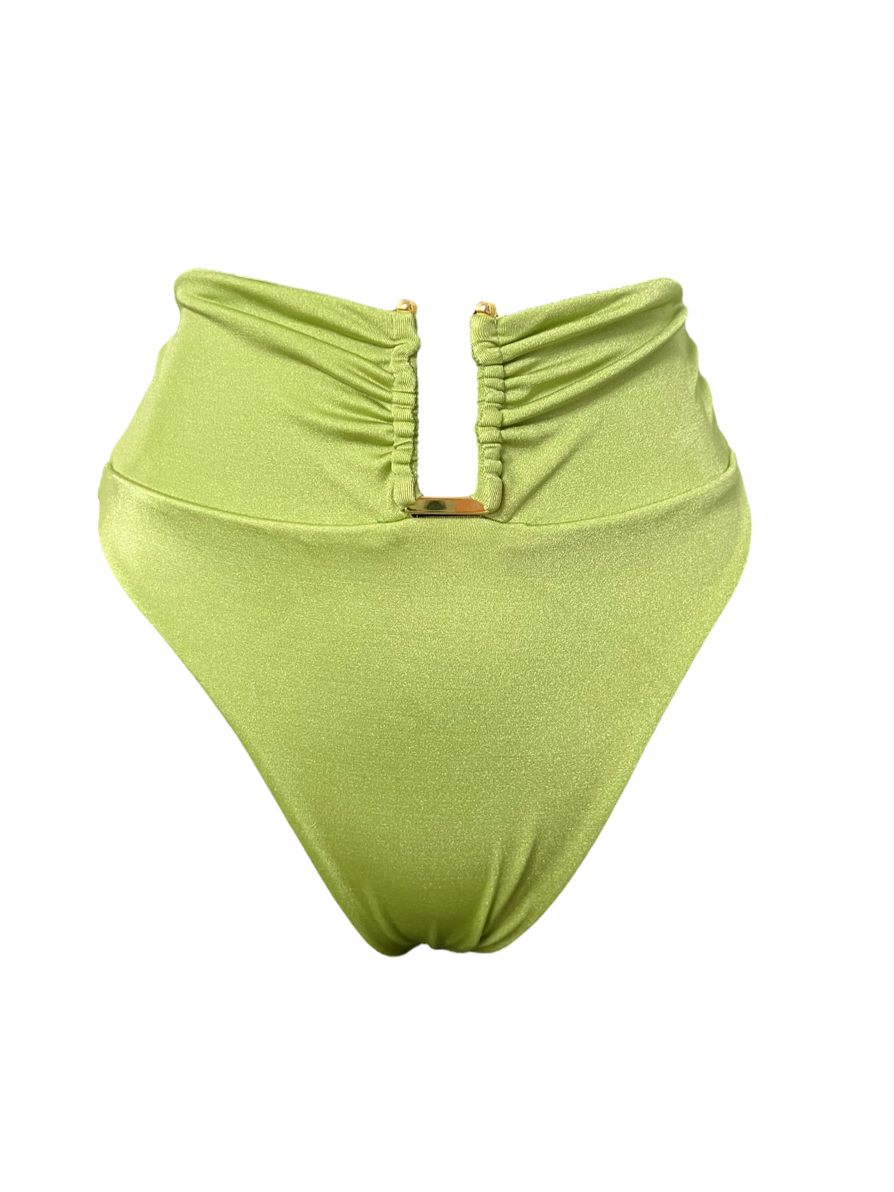 green high waist bikini bottom