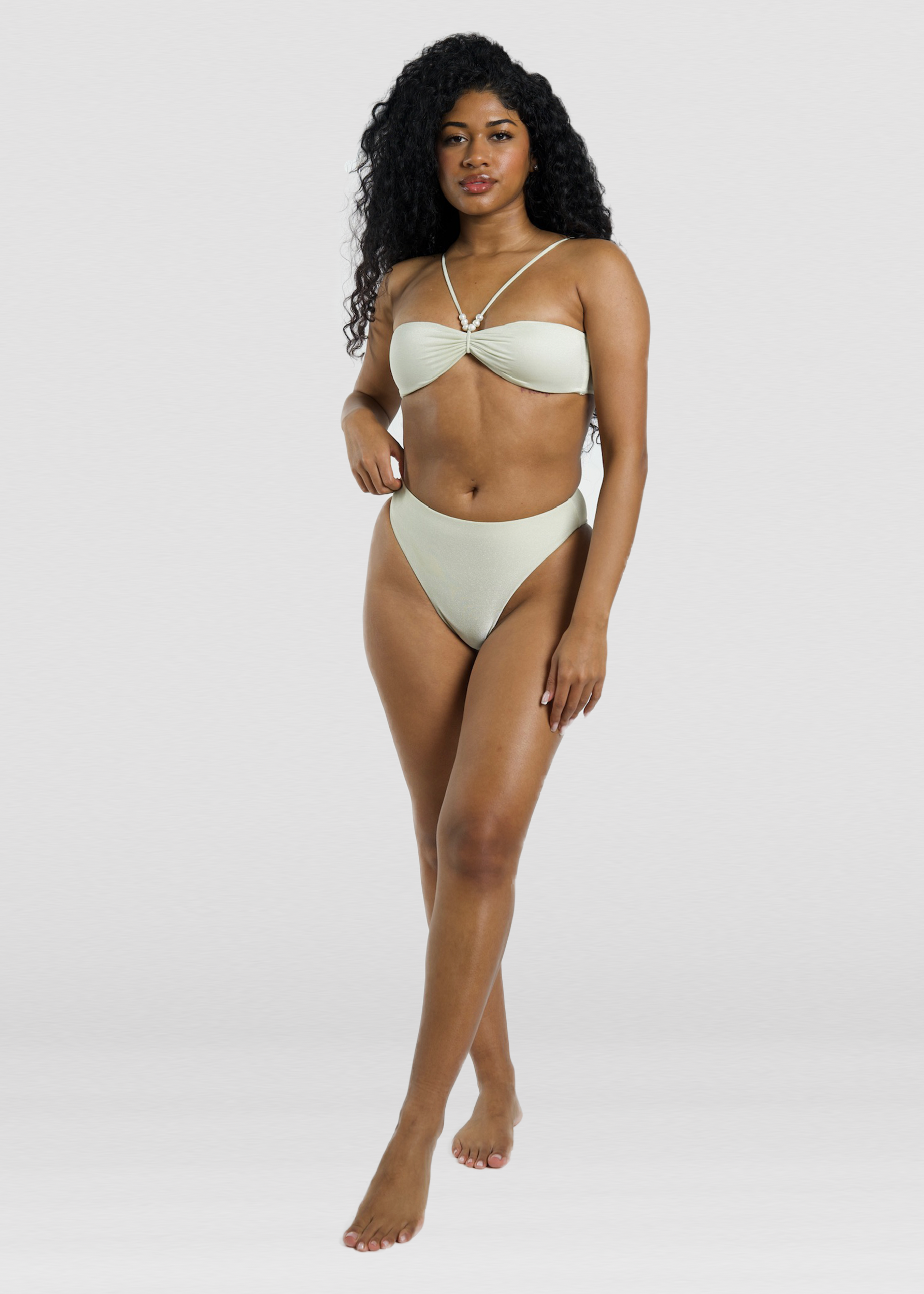 The Pearl Shimmer Bandeau Bikini Top