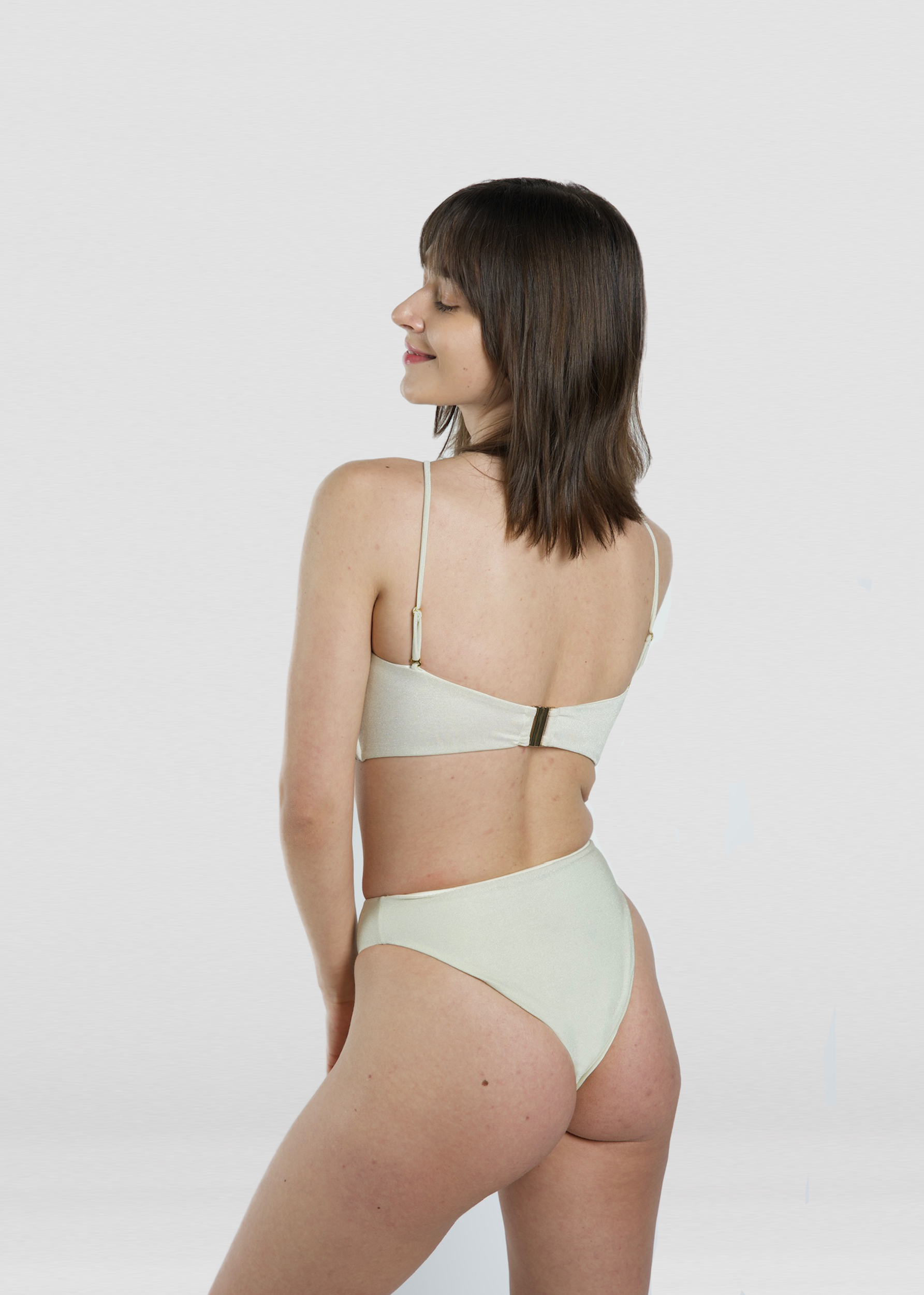 The Pearl Shimmer Bandeau Bikini Top