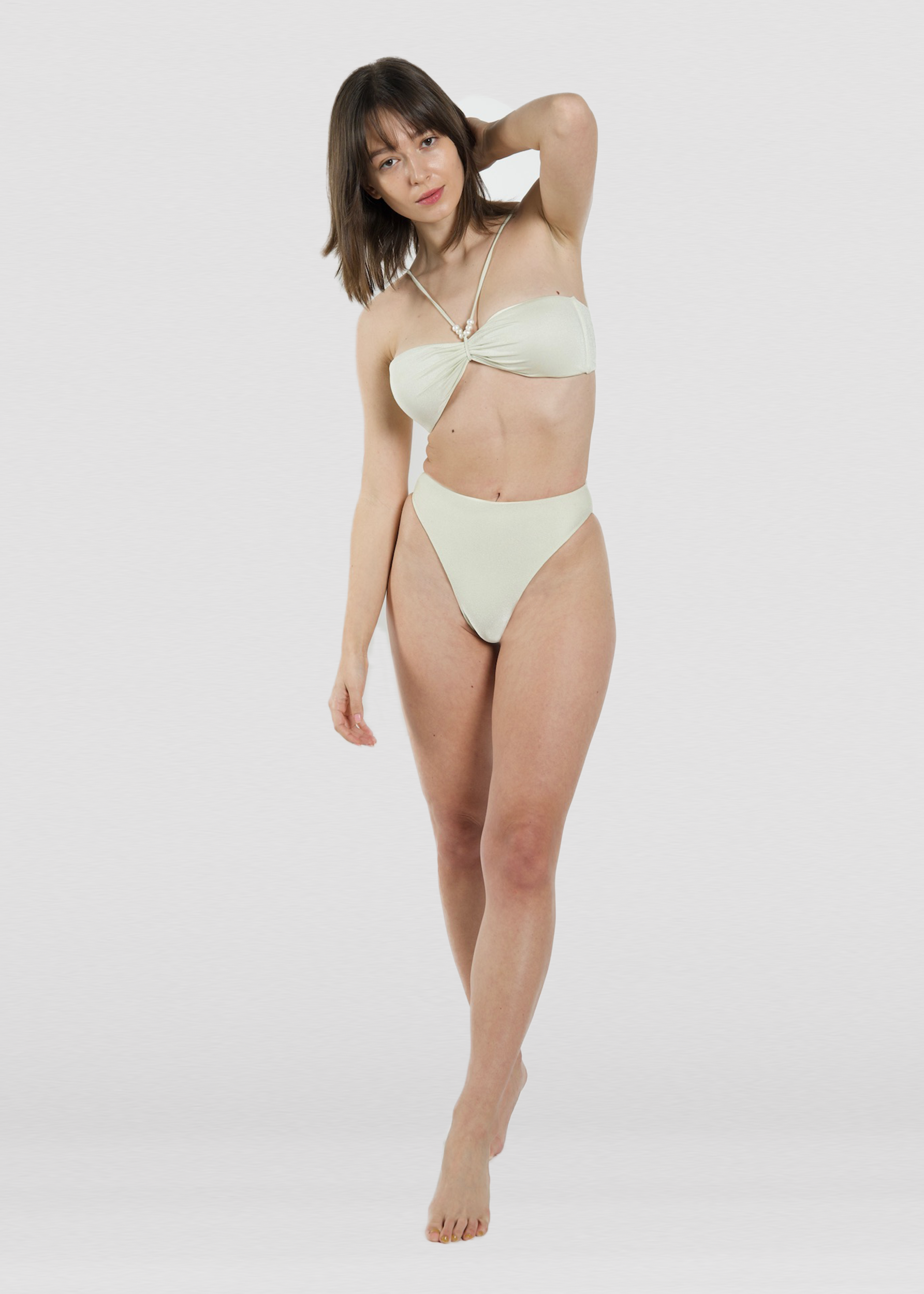 The Pearl Shimmer Bandeau Bikini Top