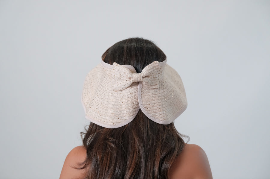 Sequin Blush Wide Brim Visor