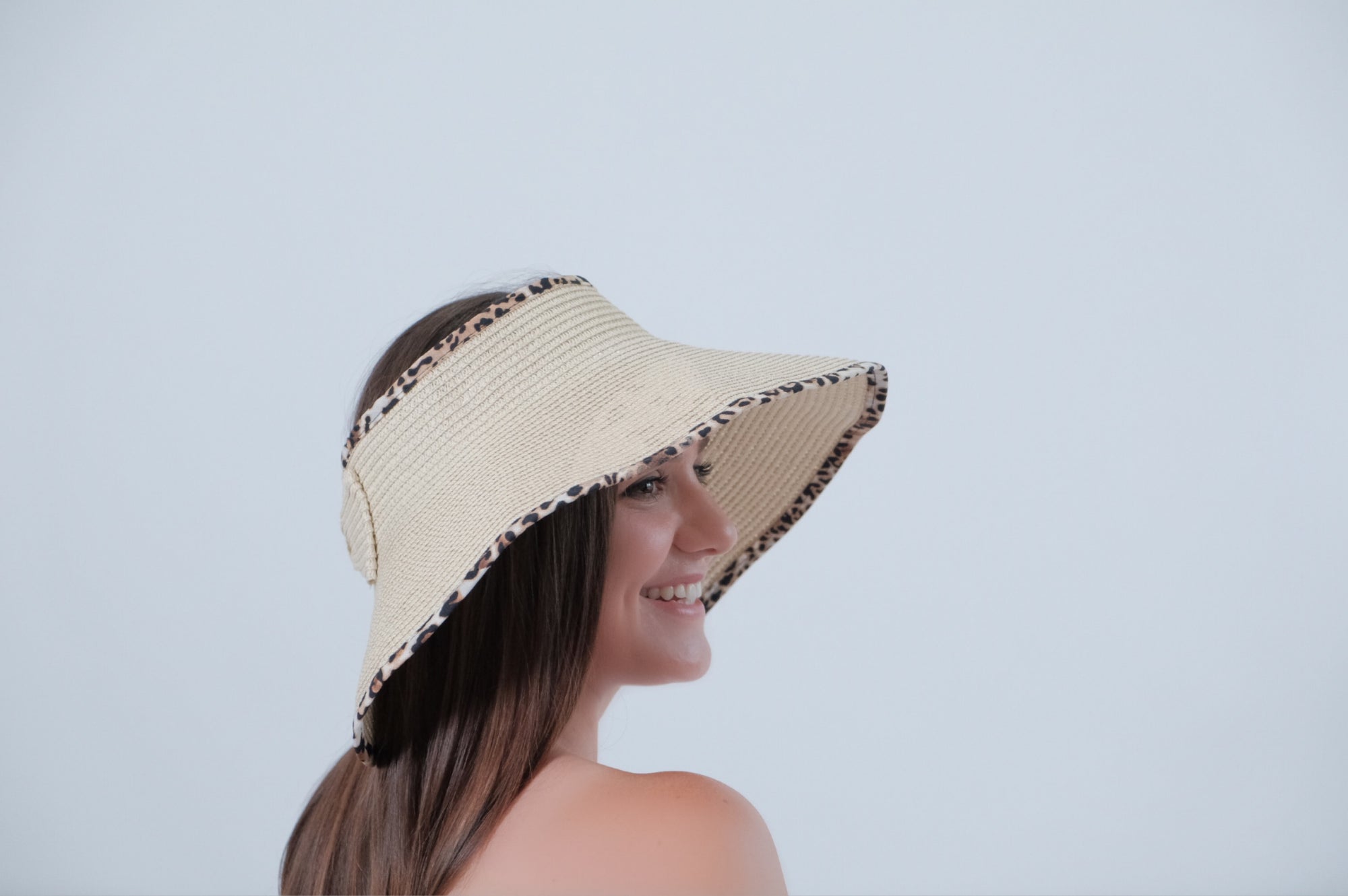 Leopard Wide Brim Visor